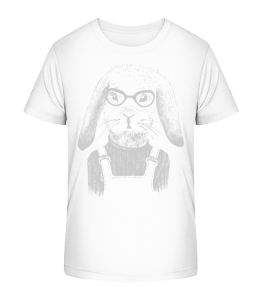 Hipster Rabbit - Kid's Bio T-Shirt Stanley Stella - White - Front