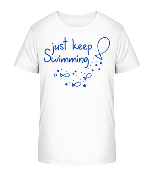 Just Keep Swimming - Kid's Bio T-Shirt Stanley Stella - White - Front