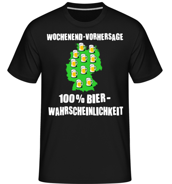 Wochenend Vorhersage Bier - Shirtinator Männer T-Shirt - Schwarz - Vorne