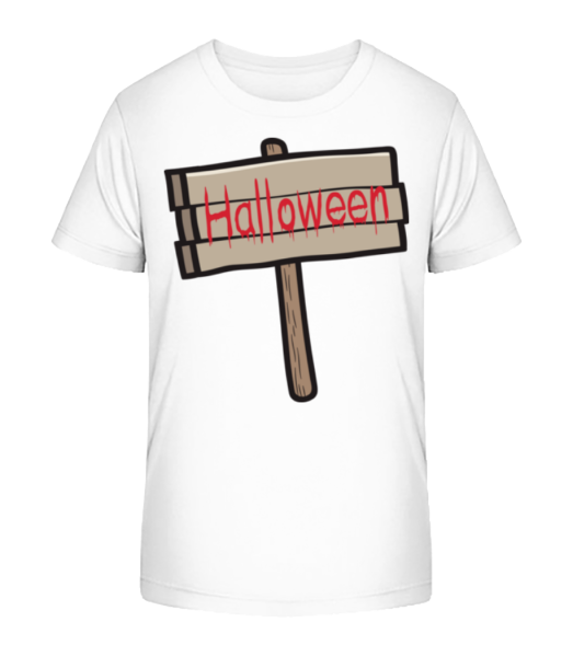 Halloween Sign - Kid's Bio T-Shirt Stanley Stella - White - Front