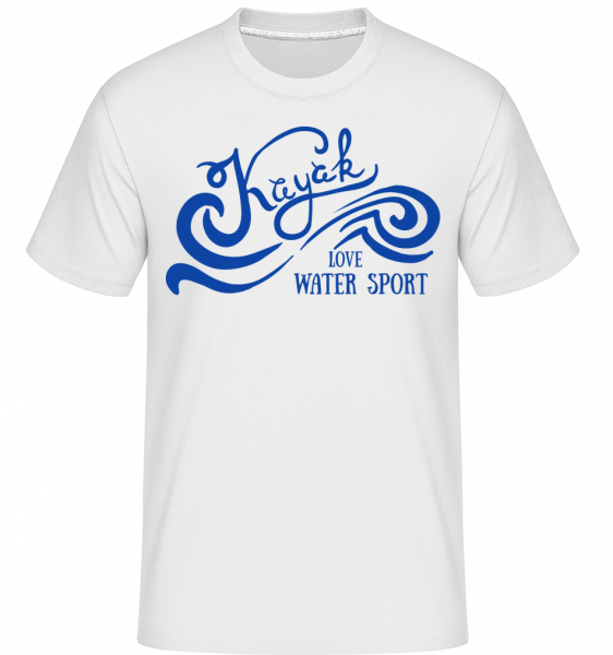Kayak Logo Blue -  Shirtinator Men's T-Shirt - White - Front