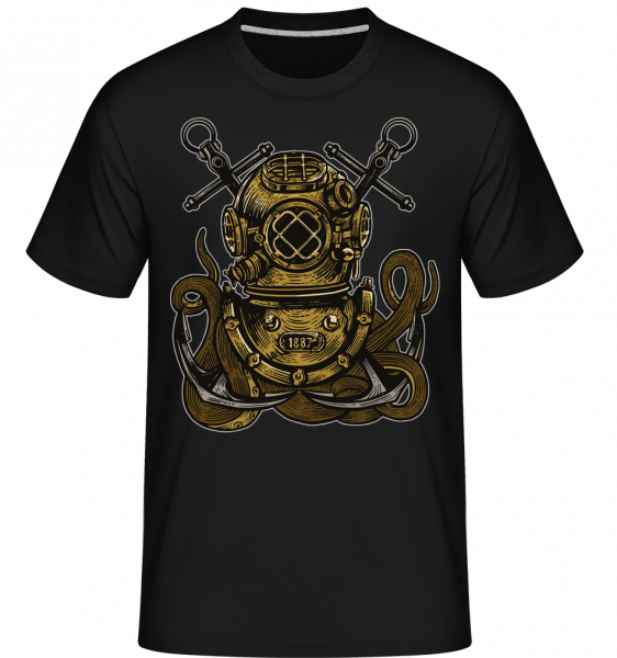 Diver Octopus -  Shirtinator Men's T-Shirt - Black - Front