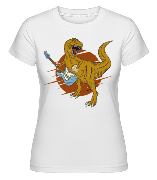 Dino Guitar - Shirtinator Frauen T-Shirt - Weiß - Vorne