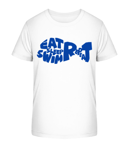 Eat Sleep Swim - Kid's Bio T-Shirt Stanley Stella - White - Front