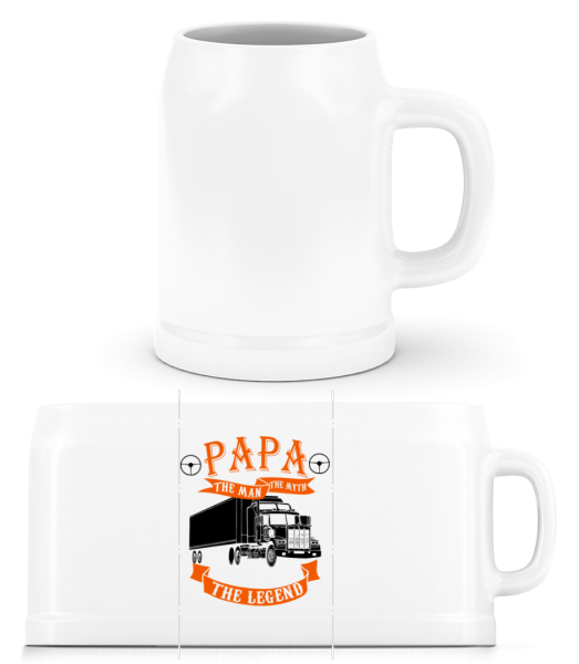 Papa The Legend - Beer Mug - White - Front
