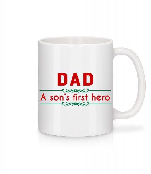 Dad A Sons First Hero - Tasse - Weiß - Vorn