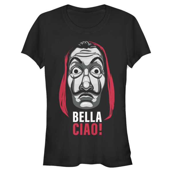 Netflix - Haus des Geldes - Mask Bella Ciao - Frauen T-Shirt - Schwarz - Vorne