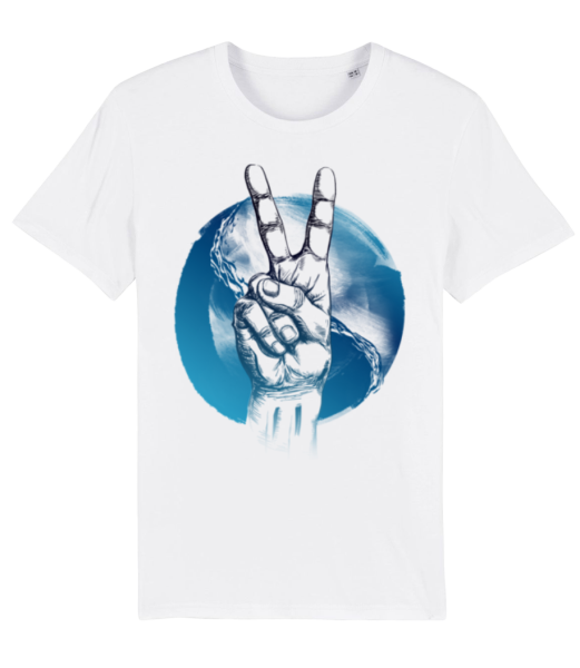 Ozean Peace - Männer Bio T-Shirt Stanley Stella - Weiß - Vorne