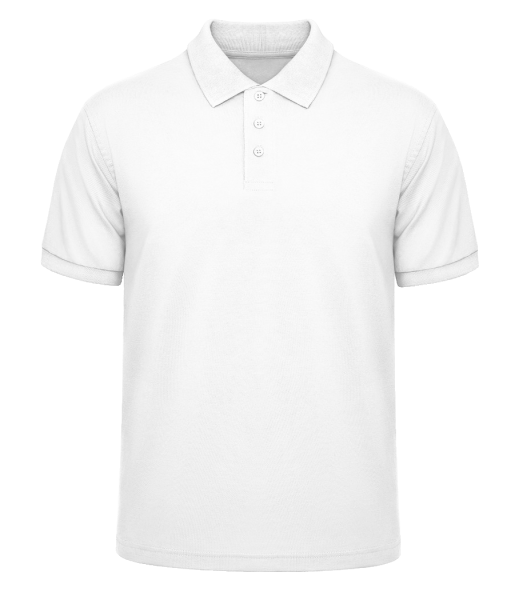 Männer Poloshirt Pique - Weiß - Vorne