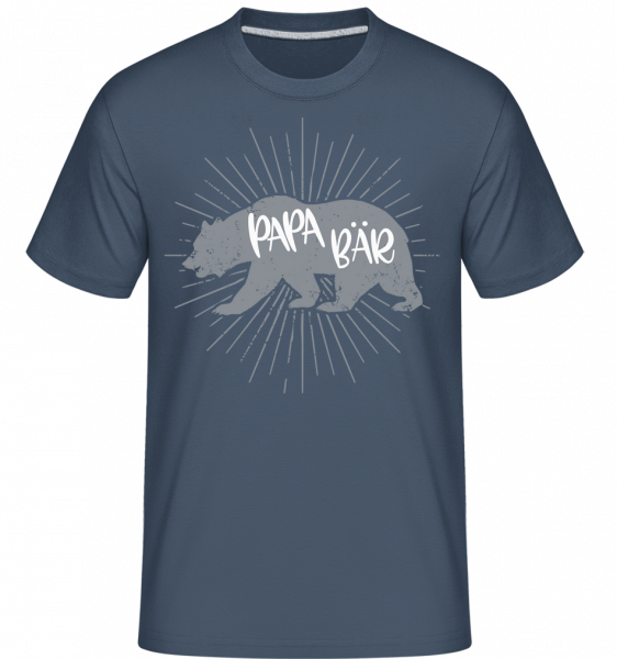 Papa Bär - Shirtinator Männer T-Shirt - Denim - Vorn