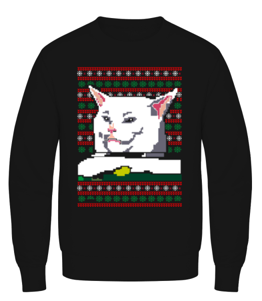 Ugly Cat Christmas - Men's Sweatshirt - Black - Front