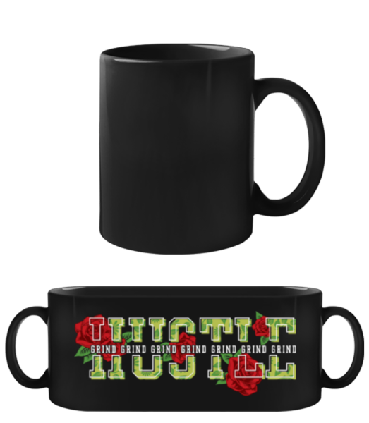 Hustle - Black Mug - Black - Front
