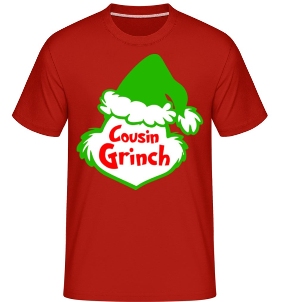 Cousin Grinch - Shirtinator Männer T-Shirt - Rot - Vorne
