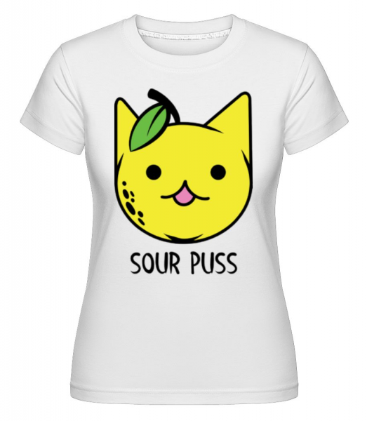 Sour Puss -  Shirtinator Women's T-Shirt - White - Front