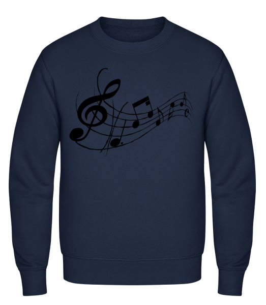 Music Notes Black - Classic Set-In Sweatshirt - Navy - Vorn