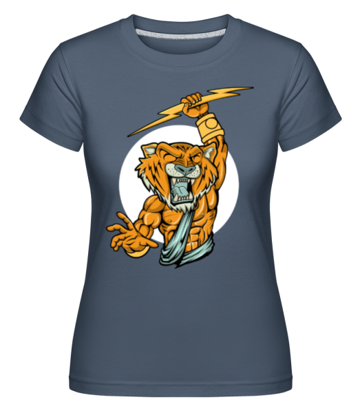 Tiger Zeus -  Shirtinator Women's T-Shirt - Denim - Front