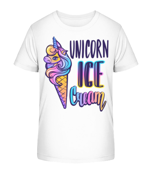 Unicorn Ice Cream - Kid's Bio T-Shirt Stanley Stella - White - Front