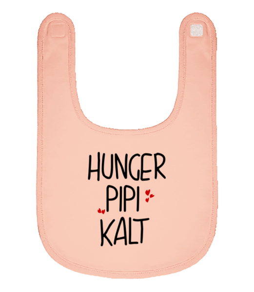 Hunger Pipi Kalt - Baby Bio Lätzchen - Rosa - Vorne
