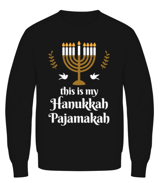 This Is My Hanukkah Pajamakah - Men's Sweatshirt - Black - Front