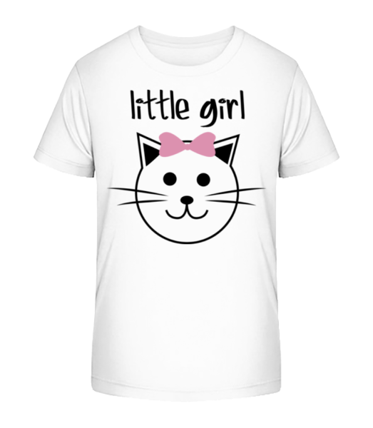 Little Girl - Cat - Kid's Bio T-Shirt Stanley Stella - White - Front