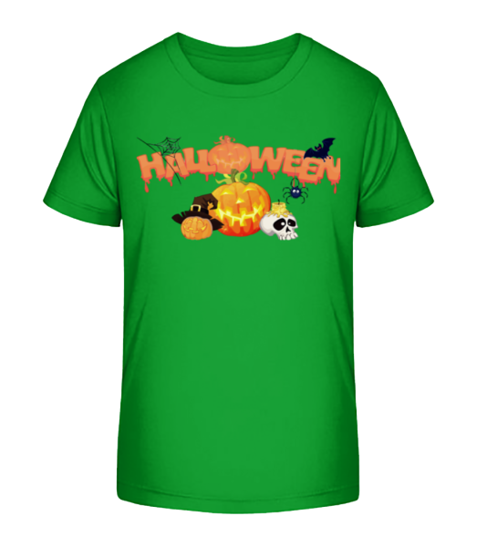 Halloween Pumpkin Rave - Kid's Bio T-Shirt Stanley Stella - Green - Front
