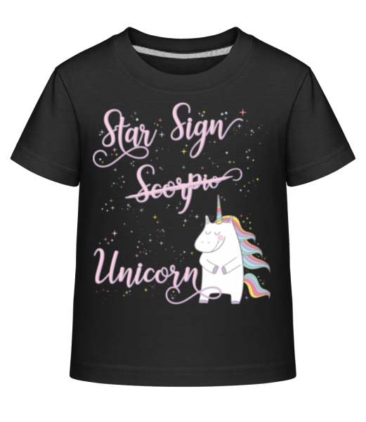 Star Sign Unicorn Scorpio - Kinder Shirtinator T-Shirt - Schwarz - Vorne