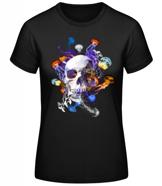Skull Jellyfish - Women's Basic T-Shirt - Black - Front