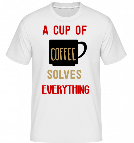 A Cup Of Coffee - Shirtinator Männer T-Shirt - Weiß - Vorn