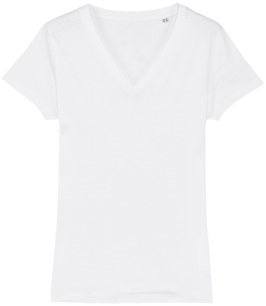 Women's V-Neck Organic T-Shirt - White - Front