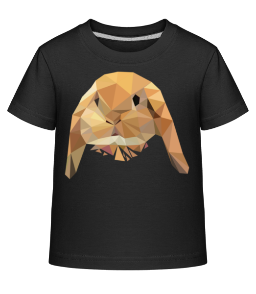 Polygon Hase - Kinder Shirtinator T-Shirt - Schwarz - Vorne