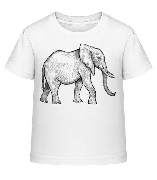 Elefant - Kinder Shirtinator T-Shirt - Weiß - Vorne