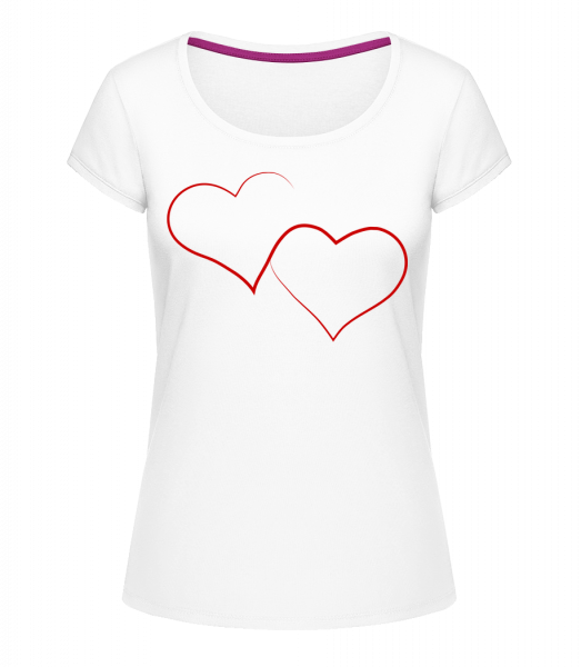 Two Hearts - Megan Crewneck T-Shirt - White - Vorn