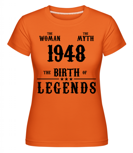 The Myth The Woman 1948 -  Shirtinator Women's T-Shirt - Orange - Vorn