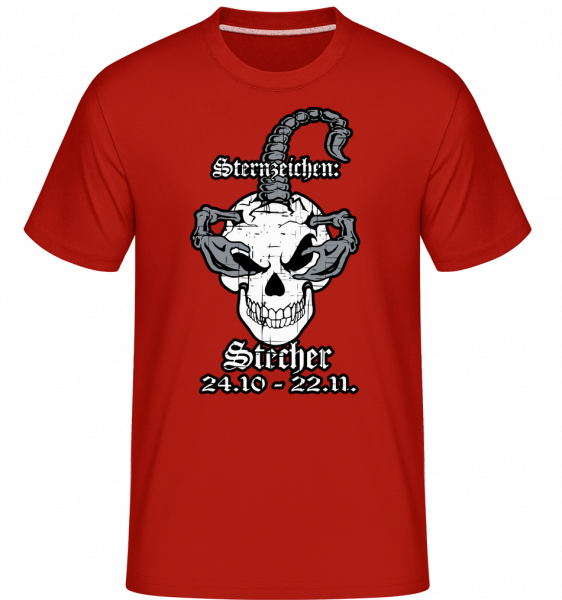 Metal Sternzeichen Stecher - Shirtinator Männer T-Shirt - Rot - Vorn