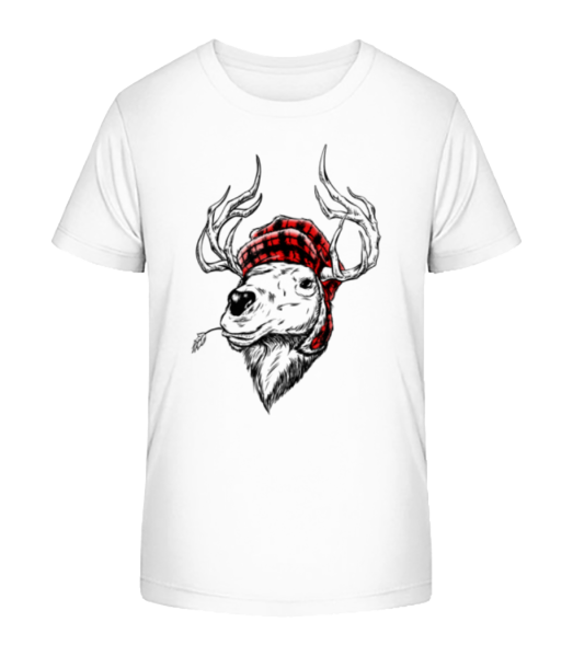 Christmas Reindeer - Kid's Bio T-Shirt Stanley Stella - White - Front