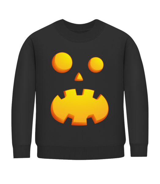 Pumpkin Face Astonished - Kid's Sweatshirt - Black - Front