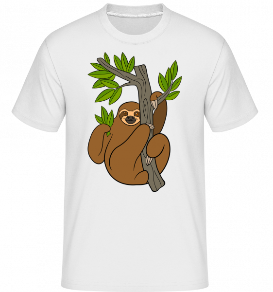 Sloth On The Tree -  Shirtinator Men's T-Shirt - White - Front