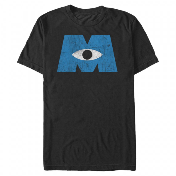 Pixar - Monsters - Logo Distressed - Men's T-Shirt - Black - Front