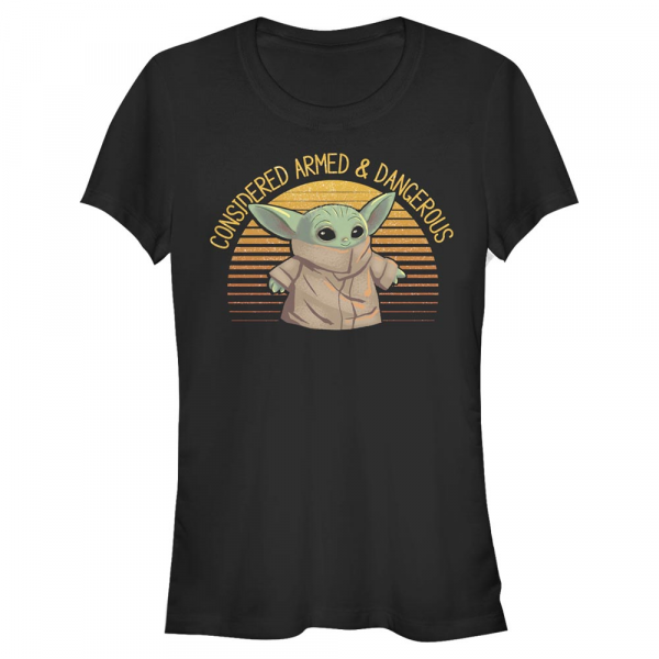 Star Wars - The Mandalorian - The Child Sunset Cute Yoda - Frauen T-Shirt - Schwarz - Vorne