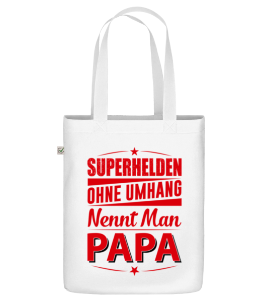 Superhelden Papa - Bio Tasche - Weiß - Vorne