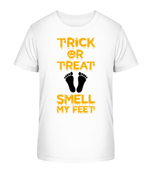 Trick Or Treat, Smell My Feet - Kid's Bio T-Shirt Stanley Stella - White - Front