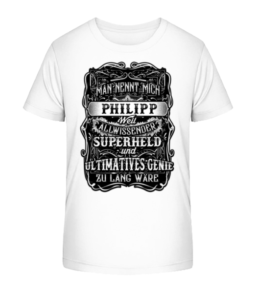 Man Nennt Mich Philipp - Kinder Bio T-Shirt Stanley Stella - Weiß - Vorne