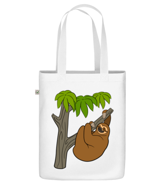 Sloth On The Tree - Organic tote bag - White - Front