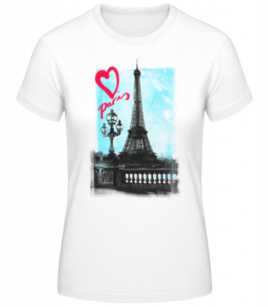 Paris Liebe - Frauen Basic T-Shirt - Weiß - Vorne