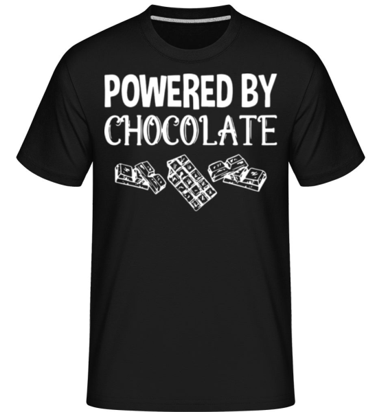 Powered by Chocolate - Shirtinator Männer T-Shirt - Schwarz - Vorne