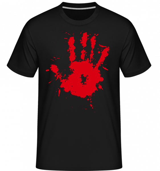 Blutiger Handabdruck - Shirtinator Männer T-Shirt - Schwarz - Vorn