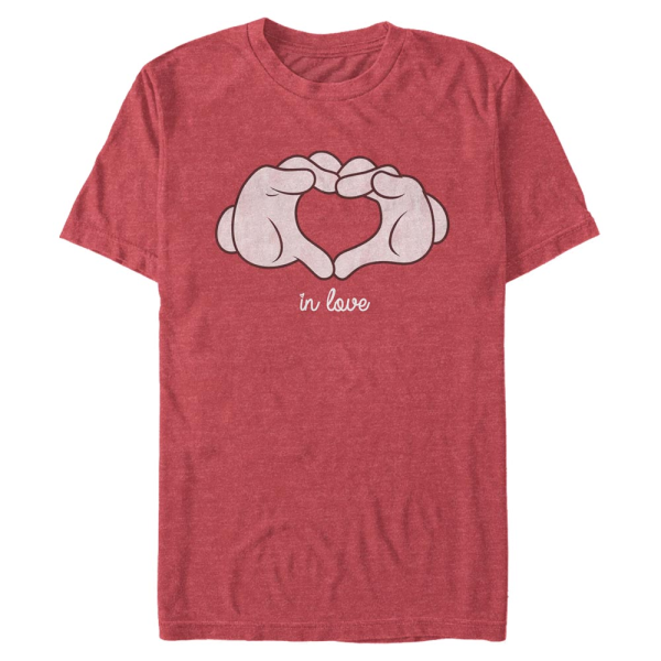 Disney Classics - Mickey Mouse - Mickey Mouse Glove Heart - Valentine's Day - Men's T-Shirt - Heather red - Front