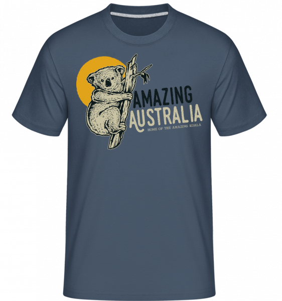 Koala Amazing Australia - Shirtinator Männer T-Shirt - Denim - Vorn