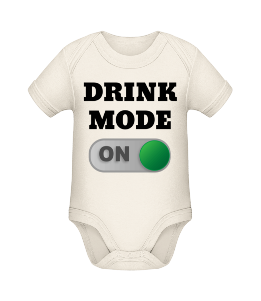 Drink Mode On - Baby Bio Strampler - Creme - Vorne