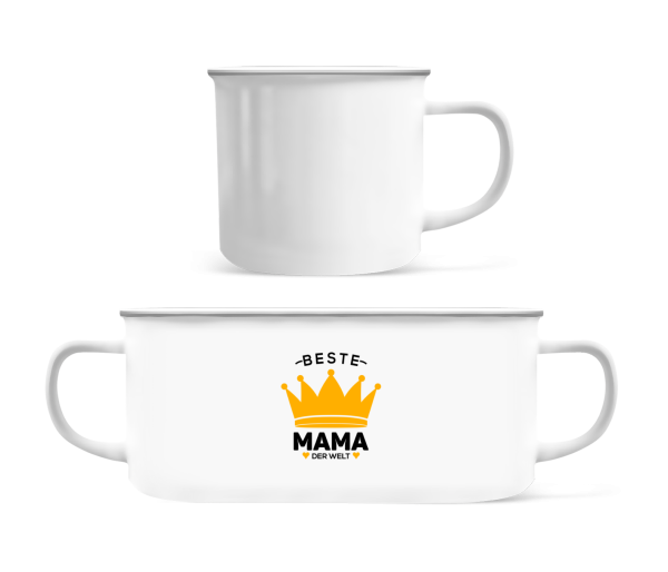 Beste Mama Der Welt - Emaille-Tasse - Weiß - Vorne